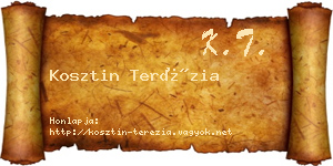 Kosztin Terézia névjegykártya